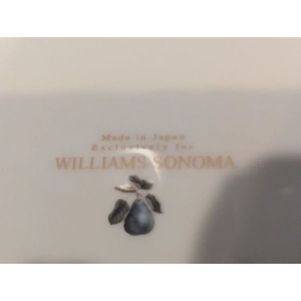 NEW Williams Sonoma 6 pear plates Japan gold rim Vintage